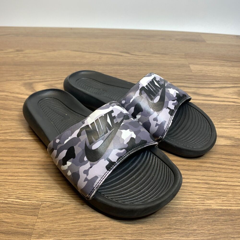 Nike Victori One Camo Print Slide Sandals CN9678-001 Men Size 8